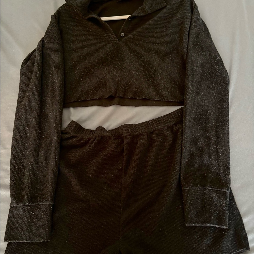 PrettyLittleThing Black Ribbed Top